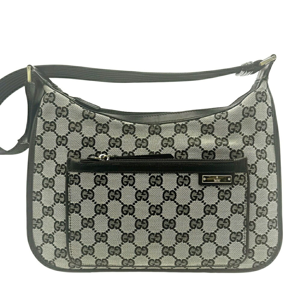 Gucci GG Canvas Shoulder Bag 001-4198 Leather Black